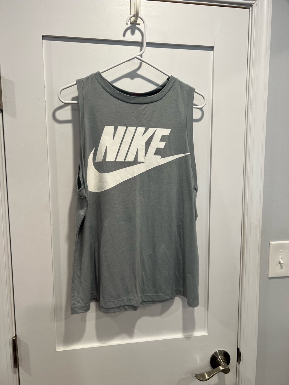 Nike Women's Light Mint Sleeveless Muscle Tee with White Logo